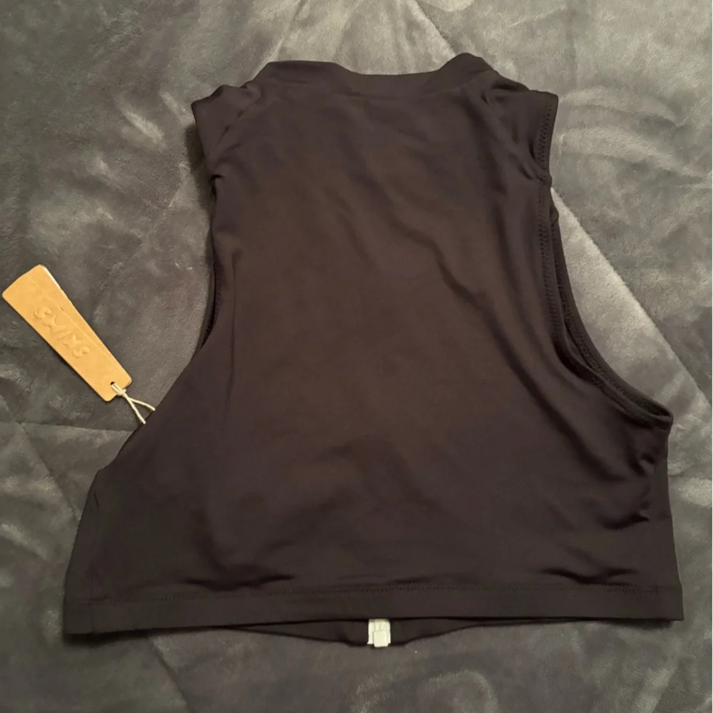 SKIMS Sporty Zipper Swim Mock Neck